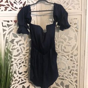 NWT Navy blue Bardot romper